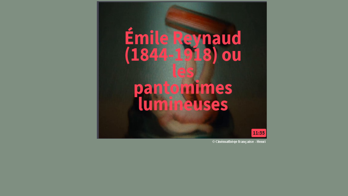 Une préhistoire du cinéma : Émile Reynaud